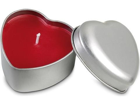 Heart shape candle in tin box 