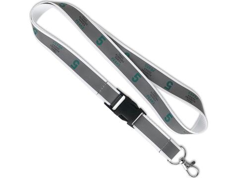 Custom-made polyester lanyard with reflective coating – fully custom design