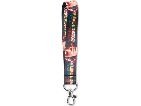 Custom-made fine short polyester strap with sublimation print – fully personalized design