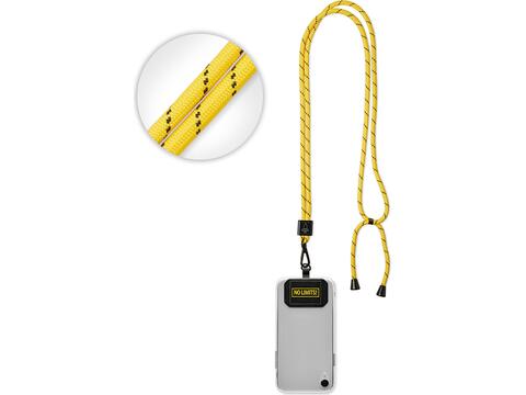 Custom-made crossbody phone holder made of duotone polyester cord – fully personalized design