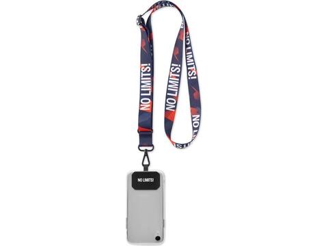 Custom-Made Sustainable Adjustable Phone Lanyard in Sublimated rPET – Fully Custom Design