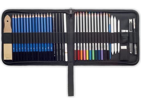 Professional 40-piece art sketching and drawing set