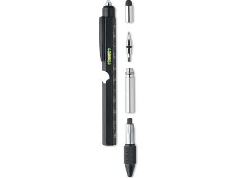 Spirit level pen with ruler