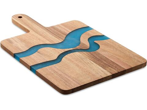 Acacia serving board with epoxy resin detail