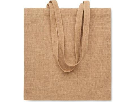 Jute long handled shopping bag