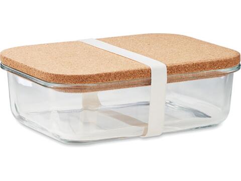 Glass lunch box with cork lid