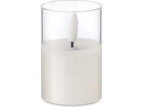 LED wax candle in glass holder - S