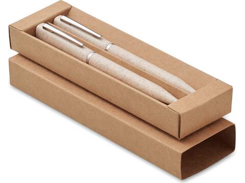 Wheat straw/ABS twist pen set