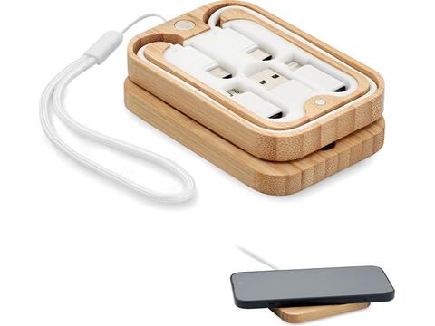 15W wireless charger in bamboo