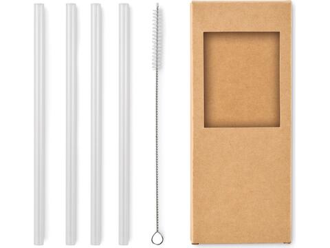 4 reusable glass straws
