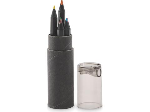 6 black colouring pencils