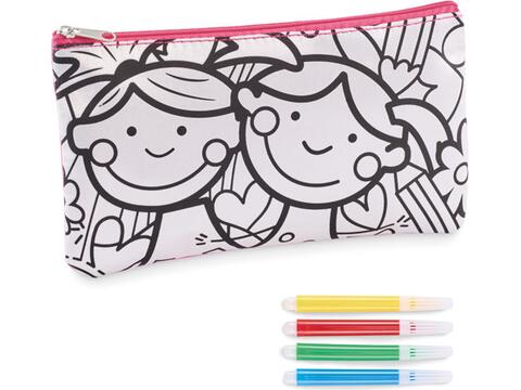 Pencil case with markers