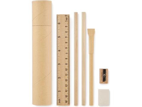 Paper tube stationery set