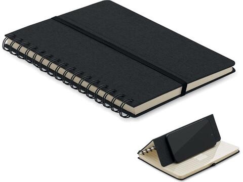 A5 notebook with phone holder