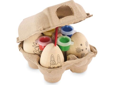 Wooden eggs painting set