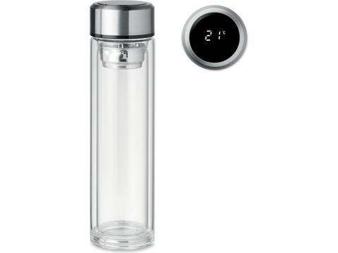 Bottle with touch thermometer