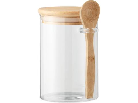 Glass jar with spoon 600 ml