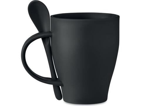 Reusable mug with spoon 300 ml