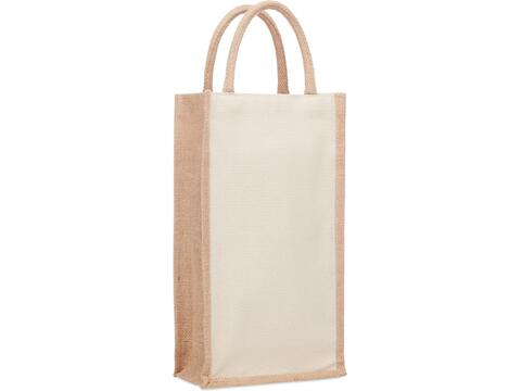 Jute wine bag for two bottles