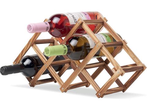 Fodable wooden wine rack