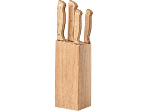 5 piece knife set in base