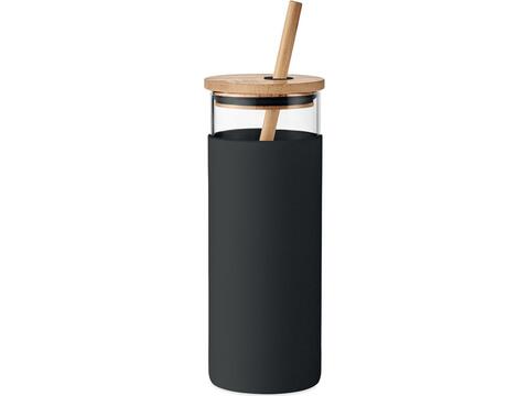 Glass tumbler 450ml bamboo lid