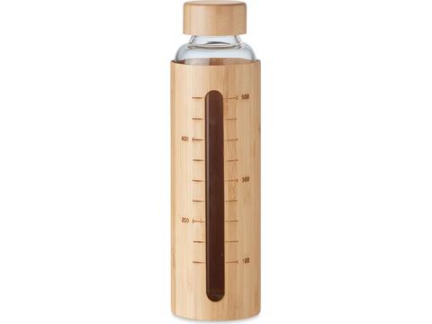 Glass bottle bamboo lid 600ml