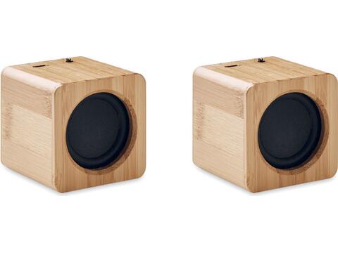 Set of Bamboo wireless speaker
