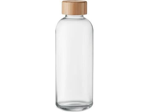 Glass bottle 650ml, bamboo lid