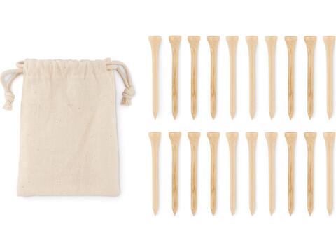 20 bamboo golf tees set