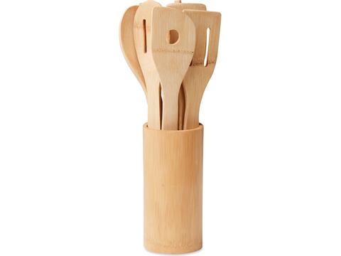 Bamboo kitchen utensils set