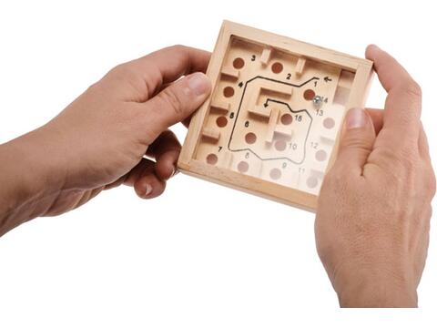 Pine wooden labyrinth game