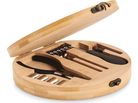 15 piece tool set bamboo case