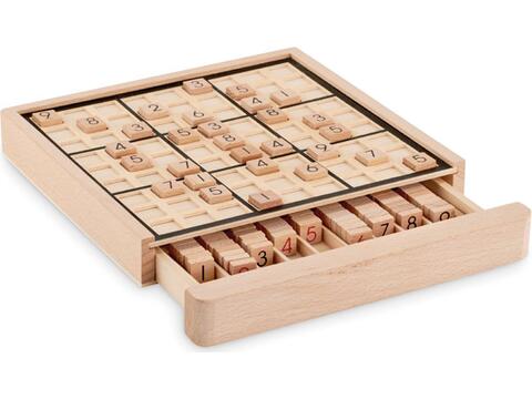 Wooden sudoku board game