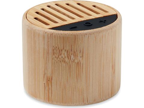 Round bamboo wireless speaker