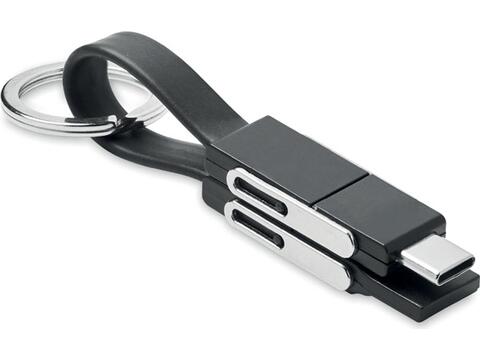 Keyring with 4 in 1 cable