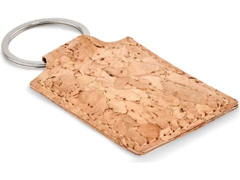 Rectangular cork key ring