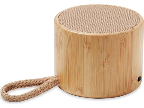Round bamboo wireless speaker