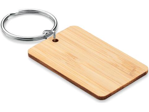 Rectangular bamboo key ring