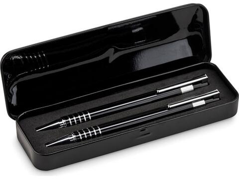 Ball pen set in metal box