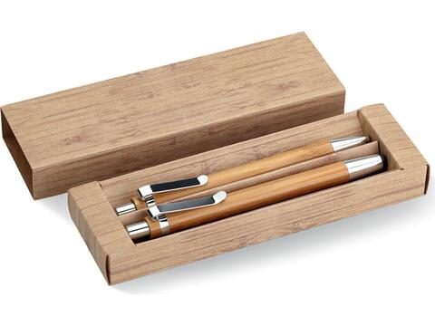 Bamboo pen and pencil set