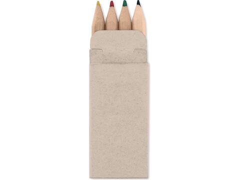 4 mini coloured pencils