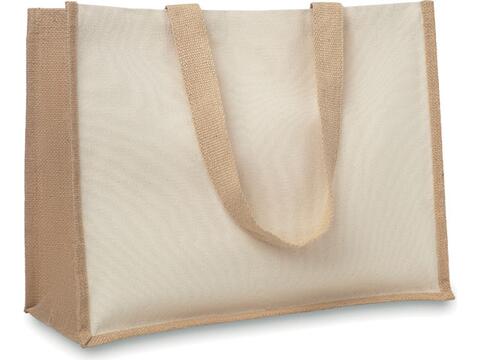 Jute and canvas shopping bag