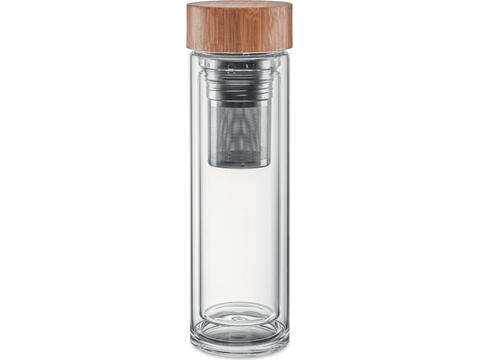 Double wall glass bottle 420ml