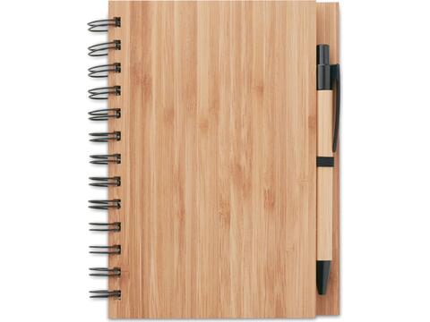 Bamboo notebook with pen