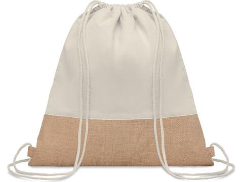 Drawstring bag w/ jute details