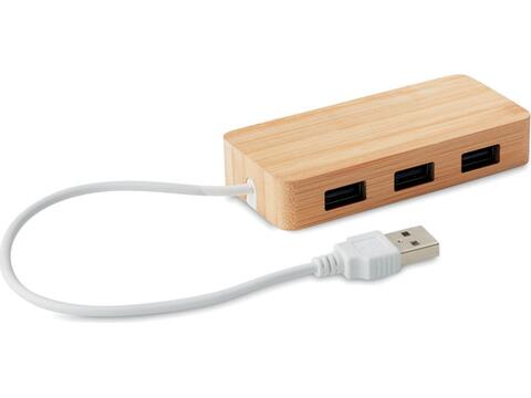 Bamboo USB 3 ports hub