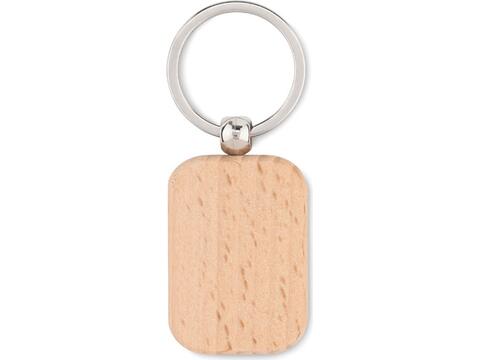 Rectangular wooden key ring