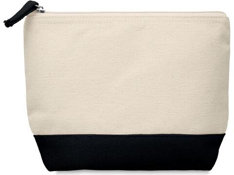 Bicolour cotton cosmetic bag