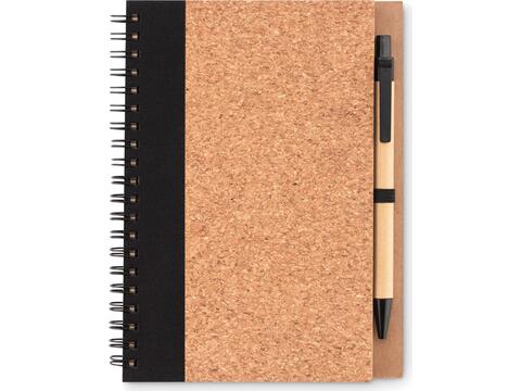 Cork notebook with pen